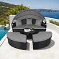 Miniatyrbillede 2 af 11: Rund daybed i polyrattan Santorini - sort Black