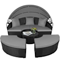 Miniatyrbillede 6 af 11: Rund daybed i polyrattan Santorini - sort Black