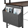 Miniatyrbillede 4 af 9: tectake Skrivebord med hylde og stofpose -  Industrielt mørkt træ, rustikt Dark brown