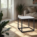 Miniatyrbillede 4 af 9: Marmor sidebord Alysia, kvadratisk - sort/hvid White