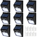 Miniatyrbillede 1 af 6: tectake 8x LED lampe med bevægelsessensor og solceller Black