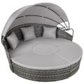 Miniatyrbillede 1 af 11: Rund daybed i polyrattan Santorini - grå Grey