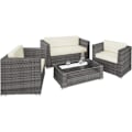 Miniatyrbillede 4 af 11: tectake Polyrattan loungesæt München -  grå Grey