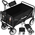 Miniatyrbillede 1 af 11: tectake Trækvogn foldbar Leon, bæreevne 80 kg -  sort Black