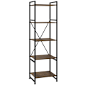 Miniatyrbillede 9 af 10: tectake Reol Manchester 47,5 x 34,5 x 151,5 cm -  Industrielt mørkt træ, rustikt Dark brown