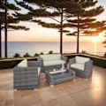 Miniatyrbillede 3 af 11: tectake Polyrattan loungesæt München -  grå Grey
