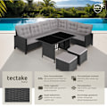 Miniatyrbillede 2 af 11: tectake Polyrattan havemøbelsæt Barletta -  sort Black