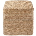Miniatyrbillede 7 af 10: tectake Håndlavet puf Banno Cube i jute, firkantet, boho-stil Beige