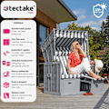 Miniatyrbillede 2 af 9: tectake Strandkurv med polstring med overtræk -  grå/hvid White