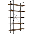 Miniatyrbillede 7 af 9: tectake Reol Glasgow 106 x 34,5 x 179,5 cm -  Industrielt mørkt træ, rustikt Dark brown