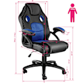 Miniatyrbillede 6 af 10: tectake Gamerstol Mike -  sort/blå Blue