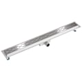 Miniatyrbillede 1 af 7: tectake Gulvafløb i rustfrit stål m. vandlås - 80 cm 80 cm Grey