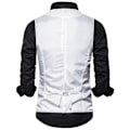 Miniatyrbillede 2 af 5: Herre enkeltradet vest Slim Fit formelt jakkesæt print vest S White