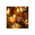 Miniatyrbild 3 av 5: Varmvit [Solar 8 funktioner] 5 meter 20 LED-ljus ihåliga bollar Strängljus julhelg prydnadsdekoration, f