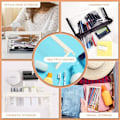Miniatyrbild 5 av 5: Transparent case, transparent PVC-sminkväska för flickor, pojkar, män och kvinnor, 2-delat set (vit, svart)