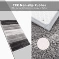 Miniatyrbillede 3 af 5: Mikrofiber-bademåtte, blød skridsikker bademåtte, elegante stribede Shaggy-bademåtter til badeværelse 45x70 cm - (gradient grå),