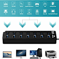 Miniatyrbillede 4 af 5: USB Hub, 7 Port USB 3.0 Hub, USB Data Multi-Port Hub Splitter med individuelle tænd/sluk-kontakter, USB-udvidelse til MacBook
