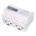 Miniatyrbilde 4 av 8: Energimåler 3-fase 4-leder 7P Digital LCD KWh Wattmeter for overvåking av strømforbruk med 35mm DIN-skinnemontering