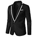 Miniatyrbillede 1 af 3: Mænd Blazer Letvægts Casual Solid One Button Slim M Black