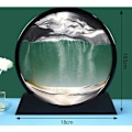 Miniatyrbillede 4 af 5: Quicksand Art 3D Rund Glas Quicksand Landskab, Kontorindretning, Sort, Sort, 7 tommer