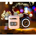 Miniatyrbild 4 av 5: Trådlös bluetooth klocka högtalare, mini bärbar utomhus väckarklocka högtalare (gul),