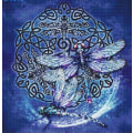 Miniatyrbillede 1 af 2: Dragonfly Angel diamantmaleri (40*40 cm rund diamant)