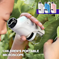 Miniatyrbillede 1 af 3: Mini Pocket Microscope Kit 60-120x Lab Håndholdt Mikroskop Batteridrevet mikroskop med LED-lys