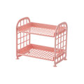 Miniatyrbillede 1 af 5: Skrivebordsstativ til kosmetiske smykker, dobbeltlags foldeopbevaringsstativ, enkelt opbevaringsstativ til hjemmekontorets badeværelsesstativ (pink),