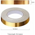 Pikkukuva 2 / 5: 20mm * 50m kultainen itseliimautuva kauneusompelutarra kodin sisustukseen itseliimautuva kauneusompelutarra,