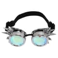 Steampunk Goggles Retro PC ABS Elastiskt Band Kalejdoskop Rave Glasögon Party Gloss Silver