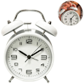 Miniatyrbild 2 av 5: Vit väckarklocka Creative Classic Mute Student Loud Double Bell 3D Digital Ringing Bell,