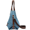 Miniatyrbild 3 av 5: Axelväska i canvas för fritid för kvinnor, Axelväska, Shopper-handväska, Bucket Bag (blå)