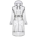 Miniatyrbillede 2 af 4: Black Belt Transparent Regnfrakke Windbreaker Cape Xl