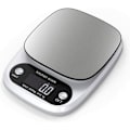 Miniatyrbillede 1 af 5: Professionel digital køkkenvægt med LCD-skærm og tara-funktion Sølv