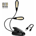 Miniatyrbillede 1 af 5: Genopladeligt læselys, læselampe 14 LED'er 3 farver 9 tilstande Justerbar lysstyrke, 360° Clip-on lampe Trådløs Flex