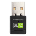 Miniatyrbilde 1 av 5: Svart ABS-materiale + USB-hode dual frequency driveless trådløst nettverkskort mini usb nettverkskort