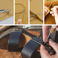Miniatyrbillede 3 af 5: DIY Værktøjssæt Læder tegnebog Making Kom godt i gang Håndsyning Læder