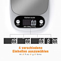 Miniatyrbillede 5 af 5: Professionel digital køkkenvægt med LCD-skærm og tara-funktion Sølv