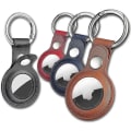 Pikkukuva 1 / 5: 4 Pack Keychain Nahka AirTag Case Tracker Locator Sopiva Applen kaulapanta