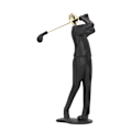 Miniatyrbilde 1 av 8: Matt svart golfspillerfigur med elegant holdning og sklisikker base – Perfekt golfmannstatue for bokhyller, skrivebord og skap