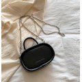 Miniatyrbillede 3 af 4: Simpel mini bærbar messenger taske avanceret nichedesigntaske til kvinder (sort)