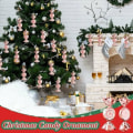 Miniatyrbild 3 av 5: 24 st Julgodisprydnader Candy Cane Julgran Plasthängande prydnader Pepparmyntsgodis Swirl Dekorationer