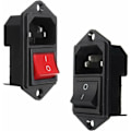 Miniatyrbillede 2 af 5: 10A 250V 3Pin Iec320 C14 Indgangsmodul Stiksikring med kontakt hanstikdåse 2 stk.
