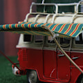 Pikkukuva 7 / 10: Metall Bilmodell Vintage RV Husbil Leksak Simulointi Limousine Strandbuss Heminredning För Desktop Hylla Red