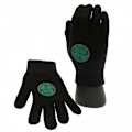 Miniatyrbilde 3 av 3: Celtic FC Unisex strikkede hansker for voksne Black/Green One Size