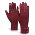 Miniatyrbillede 1 af 5: Winter Warm Fleece Handsker, Touch Screen Handsker Red wine