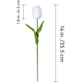 Miniatyrbillede 2 af 5: 30 stk 14 tommer hvide imiterede latex tulipanblomster til bryllupsfest hjemmedekoration