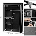 Miniatyrbillede 4 af 5: Stof garderobe opbevaringsskab med døre Ikke-vævet stof tøjskab Bærbar garderobe til soveværelse entre, Dressi