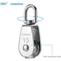 Miniatyrbillede 3 af 5: 4 stykker af M15 rustfrit stål enkelt remskive rustfri anti-korrosions drev wire remskive wire remskive,