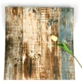 Pikkukuva 1 / 5: Puutapetti Ruskea Itsekiinnittyvä Tapetti Raitatapetti Kuori ja Stick Grain Contact Paper Rustic Irrotettava Tapetti